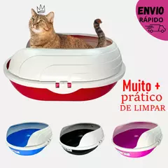 Caixa de Areia Sanitária Bandeja Higiênica Com arco para Gato