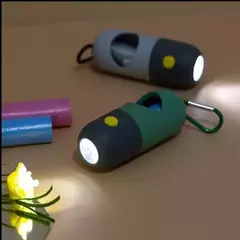 Kit Cata Caca com Lanterna Porta Saquinho Dispenser Refil Higiênico para Pets