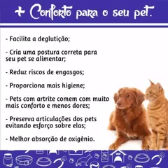 Comedouro Pet Bebedouro Cachorro Gato Elevado 2 Pote Inox - comprar online