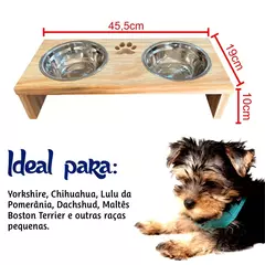 Comedouro Pet Bebedouro Cachorro Gato Elevado 2 Pote Inox