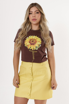 T-Shirt Girassol Chocolate - comprar online