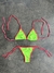 Bikini Arena Triángulo Verde Fluo Tiras Fucsia
