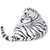 Tigre Branco de Pelúcia com filhote Fofy Toys Pelúcia Realista - PLUFFIE