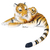 Tigre de Pelúcia com filhote Fofy Toys Pelúcia Realista