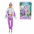 Boneca Esquiadora Fashion Com Acessórios Esqui Snow Botas Lilás