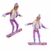 Boneca Esquiadora Fashion Com Acessórios Esqui Snow Botas Lilás - comprar online