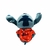 Stitch com Camisa Floral Vermelha – Pelúcia Disney Licenciada com Acabamento Premium - PLUFFIE