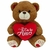Imagem do Urso de Pelúcia Chocolate 45cm com Coração Vermelho – Diga Eu Te Amo com Estilo Melito