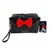 Bolsa Minnie com Estilo Glamour, Feita em PVC Brilhante com Laço Vermelho