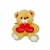 Urso de Pelúcia Com Amor 25cm com Dois Corações Vermelhos – Presente para Namorados e Datas Especiais