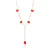 Colar Gravata Glam banhada a ouro 18k, Branco com vermelho.