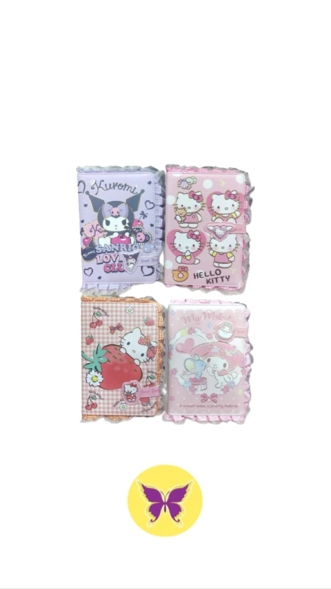 Libreta de cuero y puntilla Sanrio