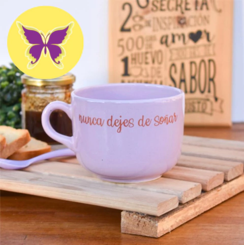 Tazón pastel cursiva