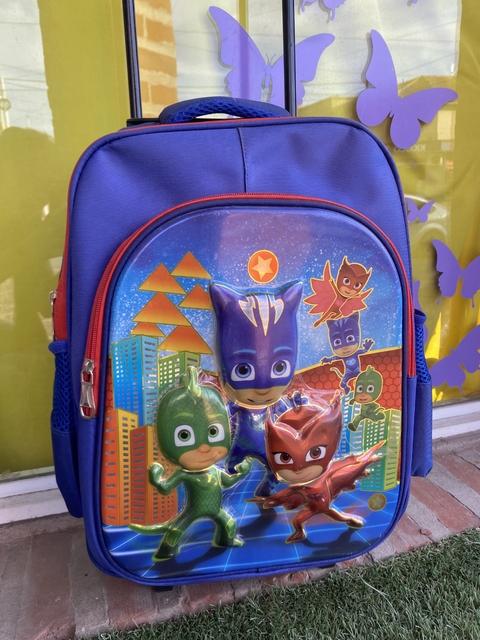 Mochila carrito héroes en pijama 3D
