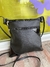 Bolso mini cuero negro bordes brillosos
