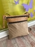 Bolso mini cuero beige 2 cierres