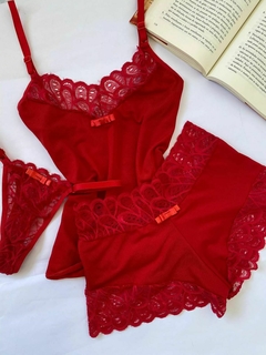 TRIO BABY DOLL SELENE VERMELHO na internet