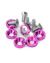 Combo funda + Tapa + Arandelas anod. + llavero - Honda wave S - Negro / fucsia- - HM PROPARTS
