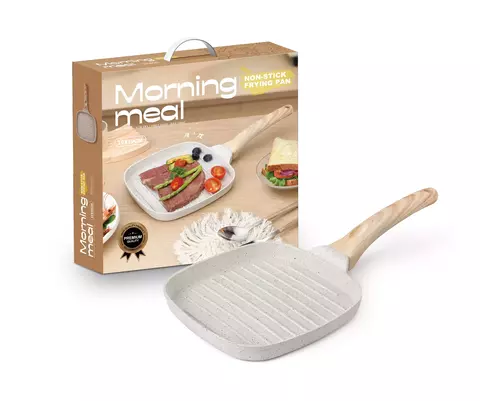 Frigideira antiaderente para carne de frango, frigideira de liga de alumínio com revestimento ceramico para churrasco pequeno