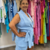 Conjunto Colete e Bermuda Azul e Verde Plus Size na internet