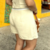 Shorts Saia Creme com Detalhe no Cós - LAIN