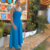Vestido Midi de Sarja Azul - comprar online