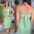 Vestido Midi Verde com Fenda - comprar online