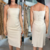 Vestido Midi Drapeado Bege na internet