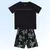 Conjunto camiseta em meia malha e bermuda em moletinho - comprar online