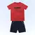 Conjunto camiseta em meia malha e bermuda em moletinho - comprar online