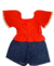 Conjunto blusa e short saia