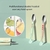 Colher alimentação bebê silicone e aço inoxidável 2 em 1, colher raspagem e colher silicone