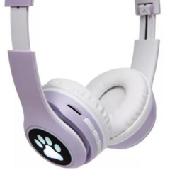 Fone Bluetooth Orelha De Gato Led Colorido (ROXO) - PARA TUDO - COMPRAS CRIATIVAS