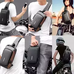 Mochila Transversal Masculina Anti-roubo Com Carregador USB - PARA TUDO - COMPRAS CRIATIVAS