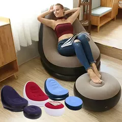 Poltrona Inflável Ultra Lounge Com Pufe Sofá Preguiçoso - comprar online