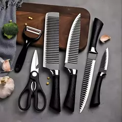 Kit Facas 6 Peças de Churrasco e Cozinha Antiaderente - PARA TUDO - COMPRAS CRIATIVAS
