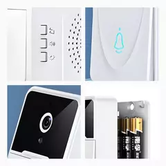 Campainha C/ Câmera Wifi S Fio Inteligente Interfone C Áudio - PARA TUDO - COMPRAS CRIATIVAS