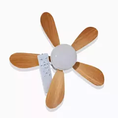 Luminária Ventilador Teto Rosqueável com Controle Remoto - 5 Pétalas