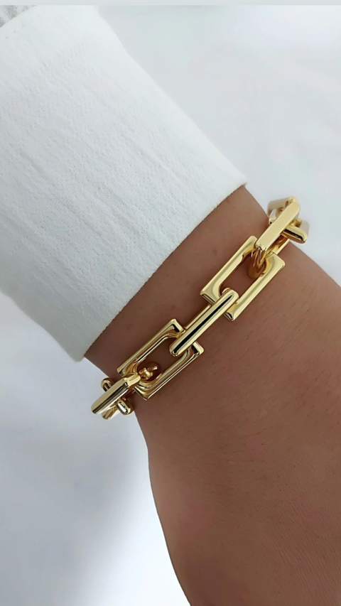 Pulseira elo retangular