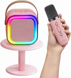 Imagen de Parlante Karaoke Portátil Con Microfono Inalambrico-. Color Rosa