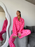 PIJAMA CAMISERO CORAZONES FONDO ROSA