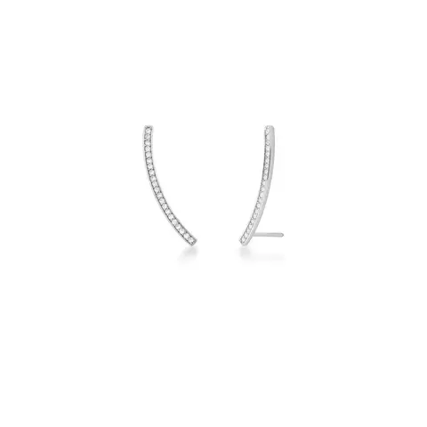 BRINCO EAR CUFF CRAVEJADO DE ZIRCÔNIA PRATA RODINADA - comprar online