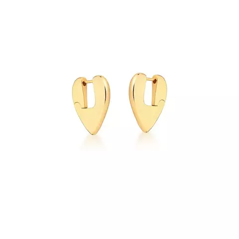 ARGOLA DE CORAÇÃO LISA BANHADA A OURO