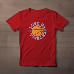 Camiseta I Love Basket Rojo Lava