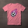 Camiseta Fútbol Fuego Rosado Pastel