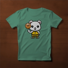 Camiseta Basquet Osito Verde Salvia
