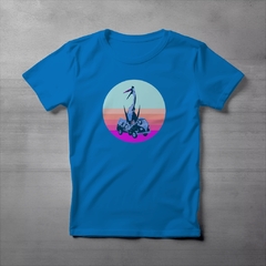 Camiseta dinosaurios Quetzalcoatlus Azul Turquesa
