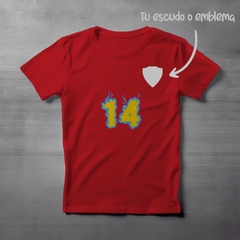 Paquete de 6 o 12 camisetas para equipos Fuego Rojo Lava en internet
