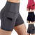 Short Fitness Canelado Com Bolsos ,Cintura Alta,Levantamento. na internet