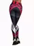 Calça Legging com Recortes Cintura Alta, Calças Elásticas Finas.